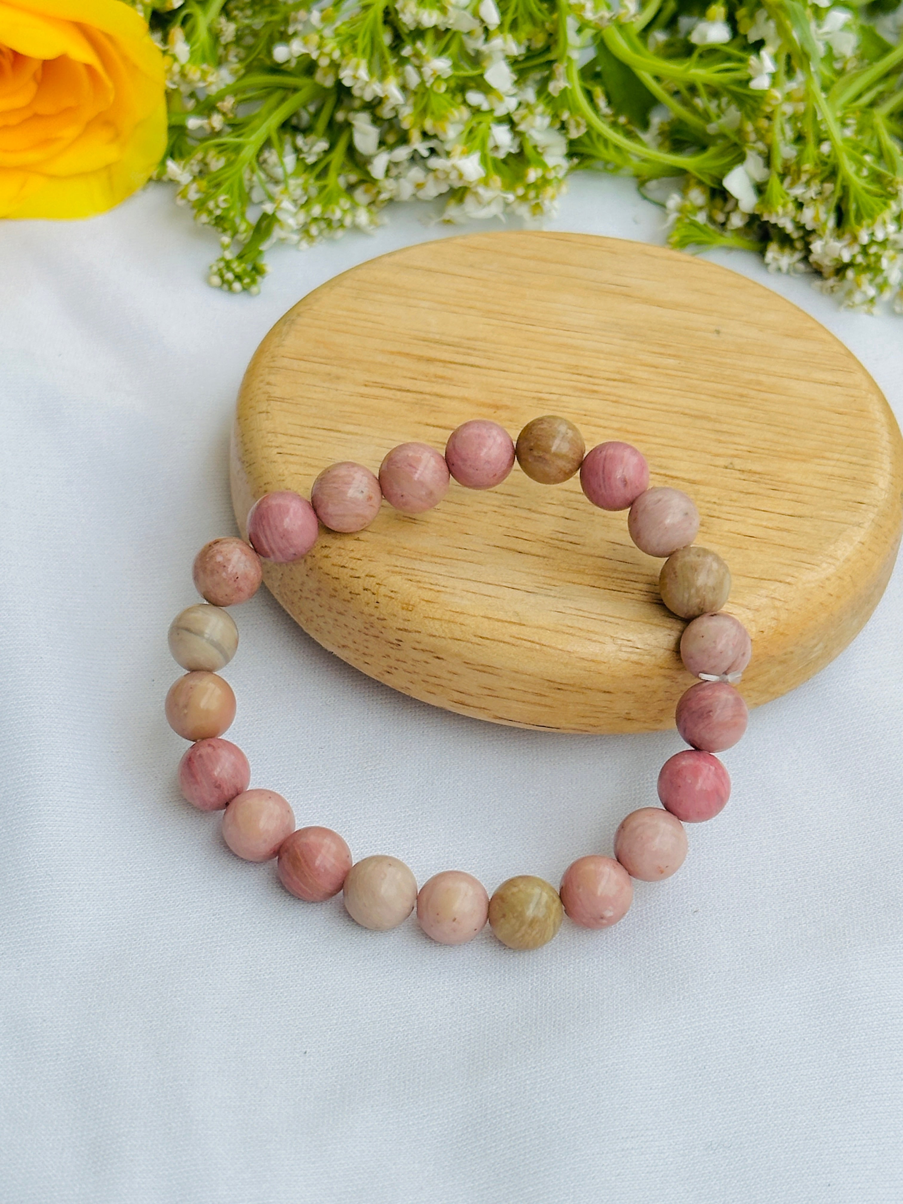 Rhodochrosite Bracelet - Abhimantrit & Certified